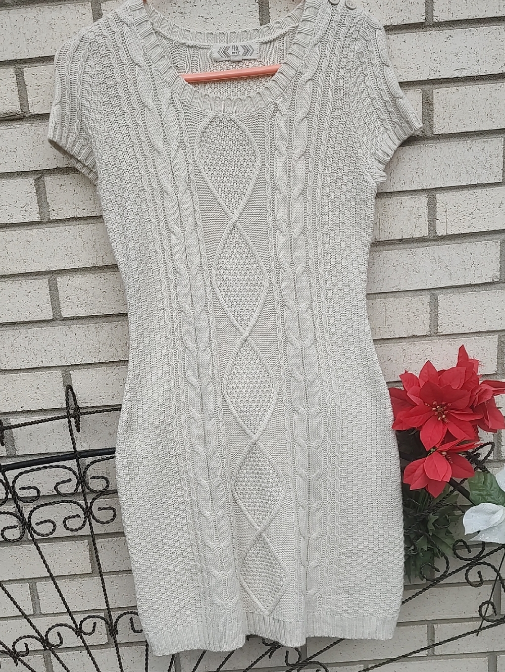 White Sweater Dress - Picture 3 of 9